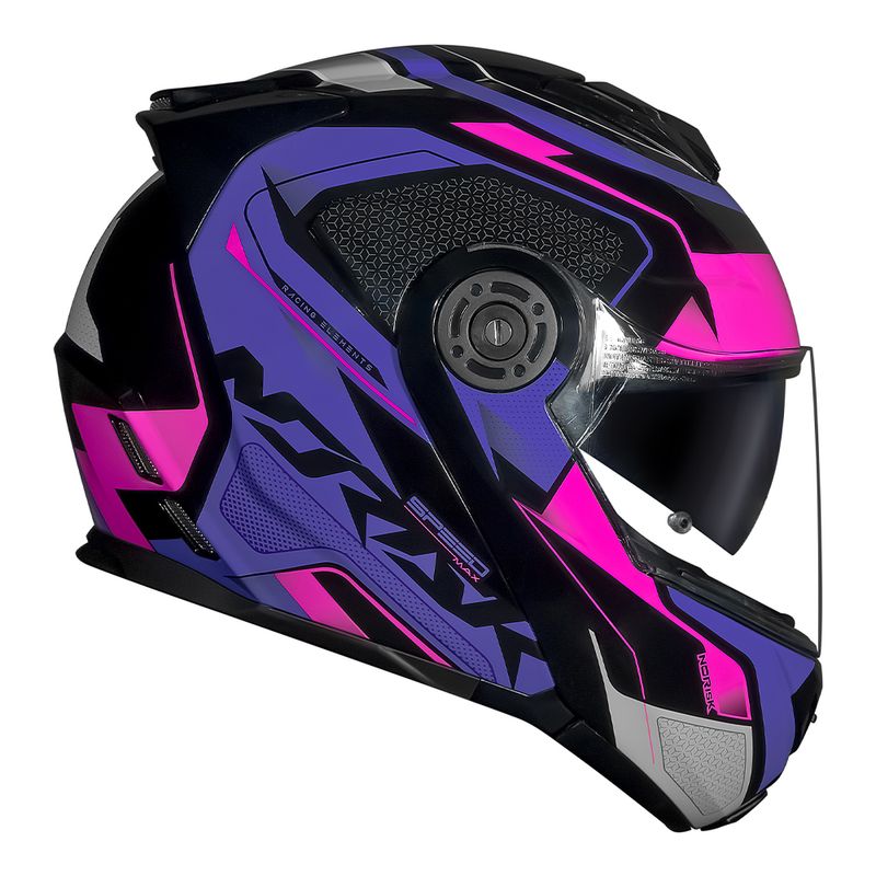 CAPACETE ROUTE FF345 SPEEDMAX ROXO ARTICULADO