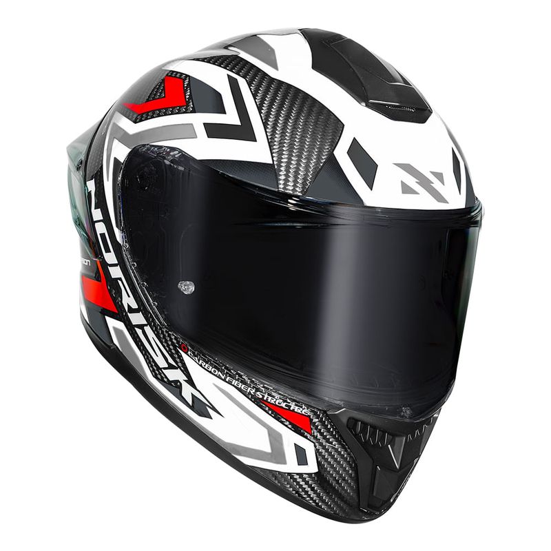 CAPACETE NORISK CARBON R SPOT BRANCO