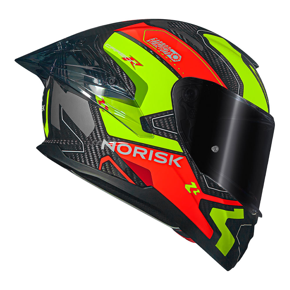 CAPACETE NORISK CARBON R RIDER LARANJA